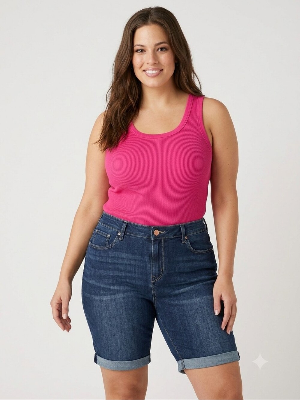LEVI'S Dark Wash Mid Rise Denim Bermuda Shorts Plus Size 18